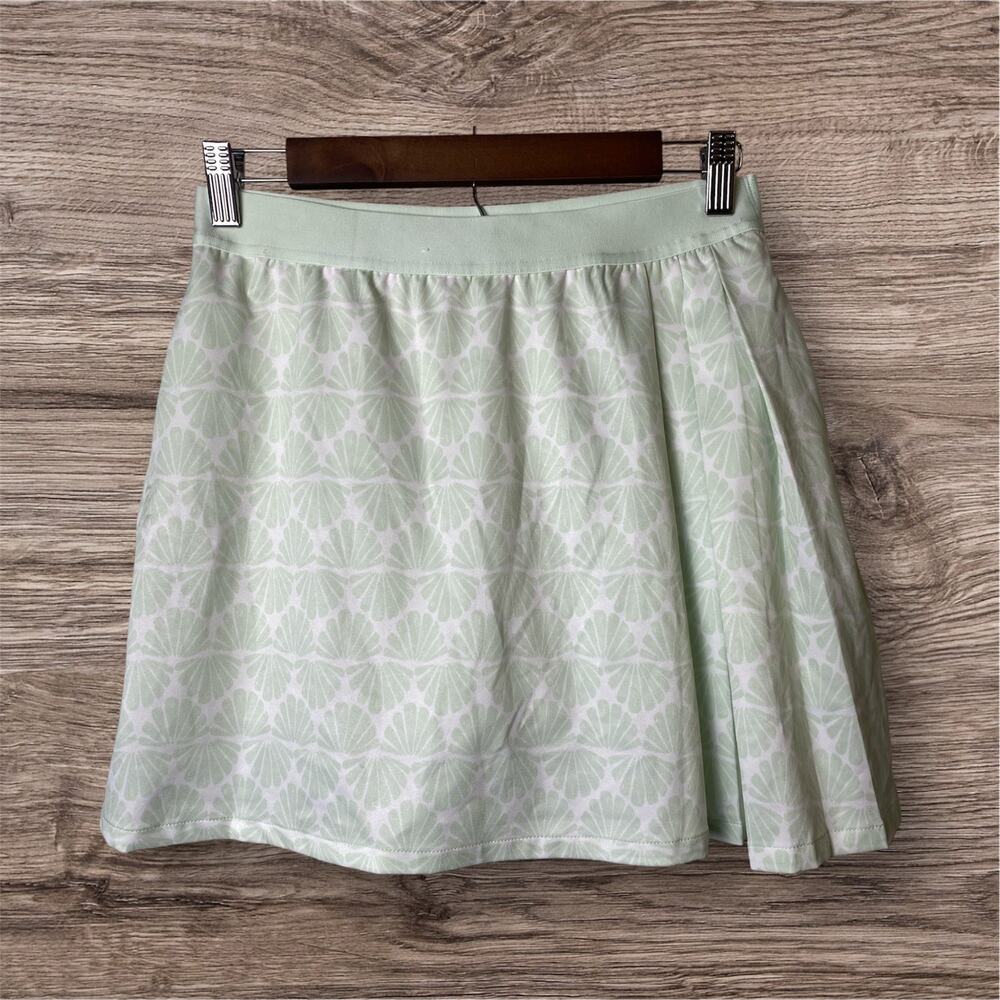 Lady Hagen Women's 16-inch Side Pleat Mint White Seashell Golf Skort Size Small